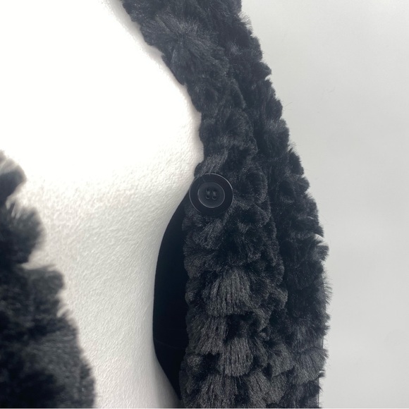 Adrienne Landau Black Faux Fur Moto Jacket - Picture 4 of 16